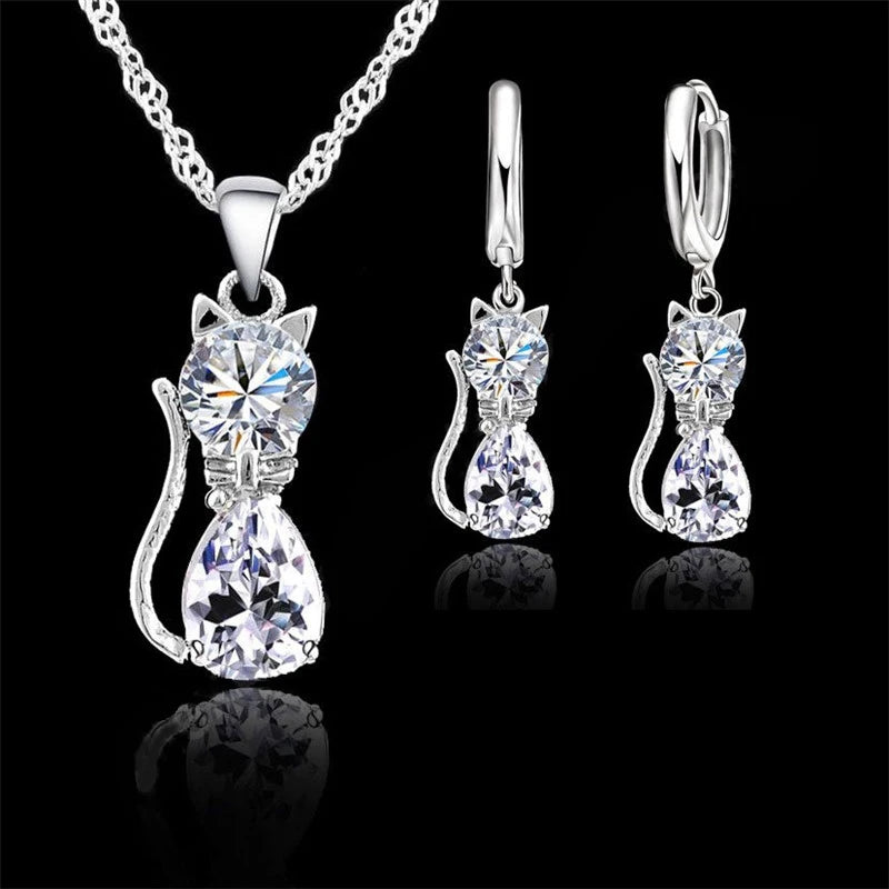 Parure Éclat de Diamant – Collier & Boucles d’Oreilles Femme