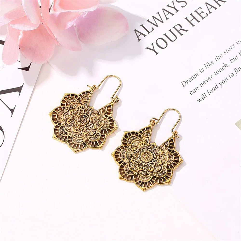 Boucles d’oreilles Mandala Doré – Esprit Bohème