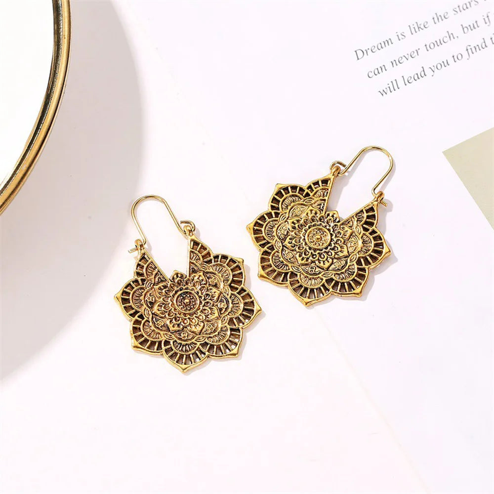 Boucles d’oreilles Mandala Doré – Esprit Bohème