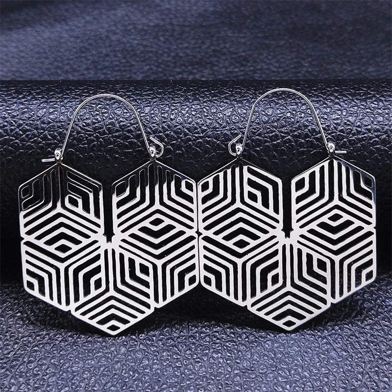 Boucles d’Oreilles Bohème Géométriques – Doré & Argenté