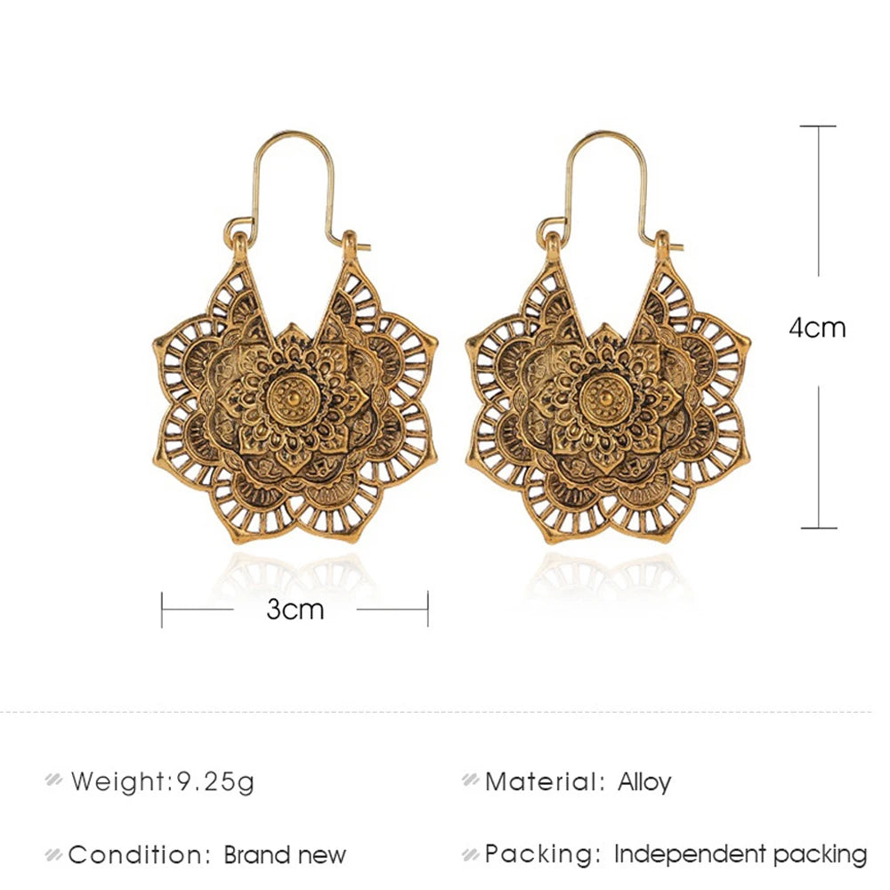 Boucles d’oreilles Mandala Doré – Esprit Bohème