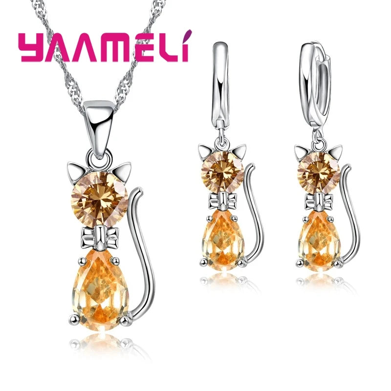 Parure Éclat de Diamant – Collier & Boucles d’Oreilles Femme
