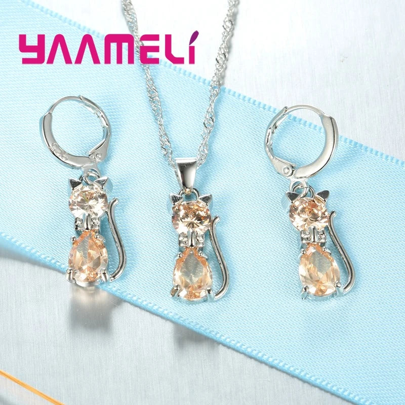 Parure Éclat de Diamant – Collier & Boucles d’Oreilles Femme