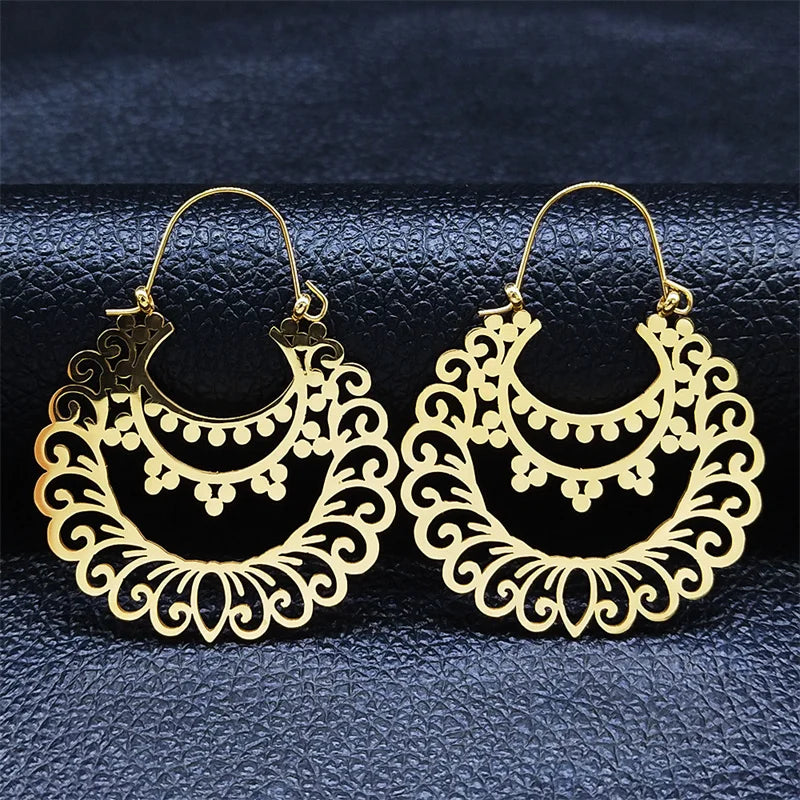 Boucles d’Oreilles Bohème Géométriques – Doré & Argenté