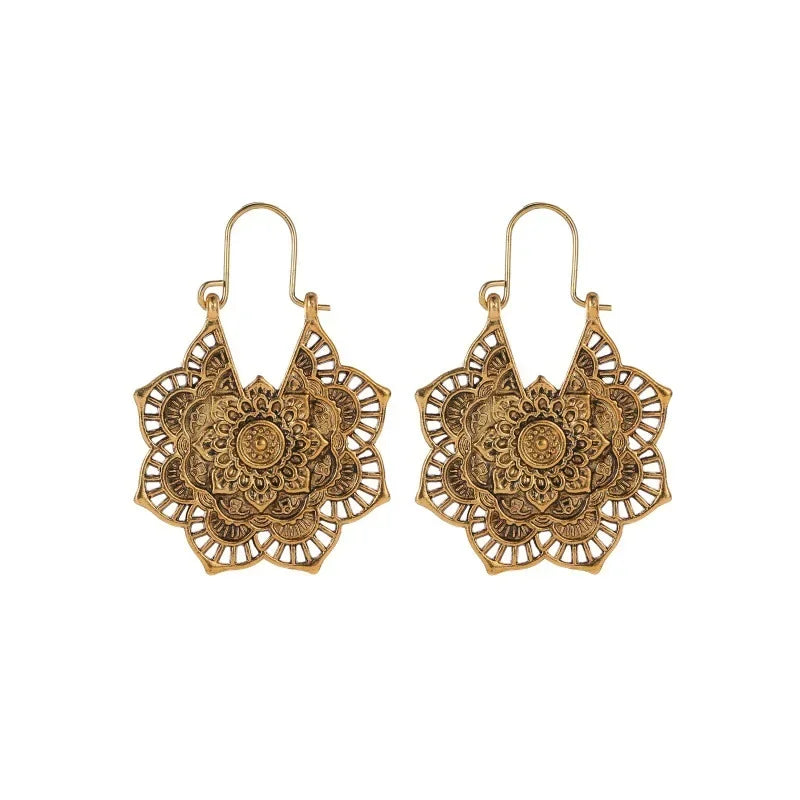 Boucles d’oreilles Mandala Doré – Esprit Bohème