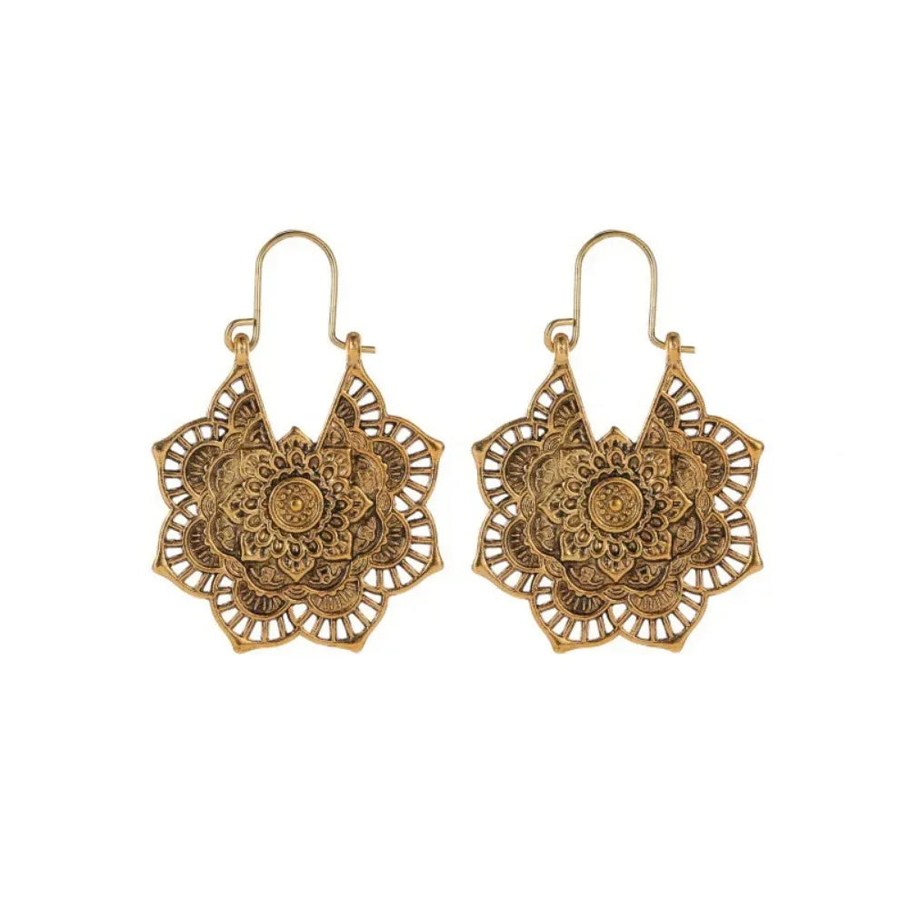 Boucles d’oreilles Mandala Doré – Esprit Bohème
