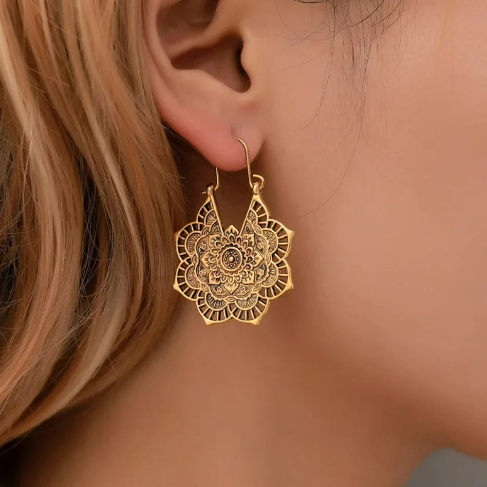 Boucles d’oreilles Mandala Doré – Esprit Bohème