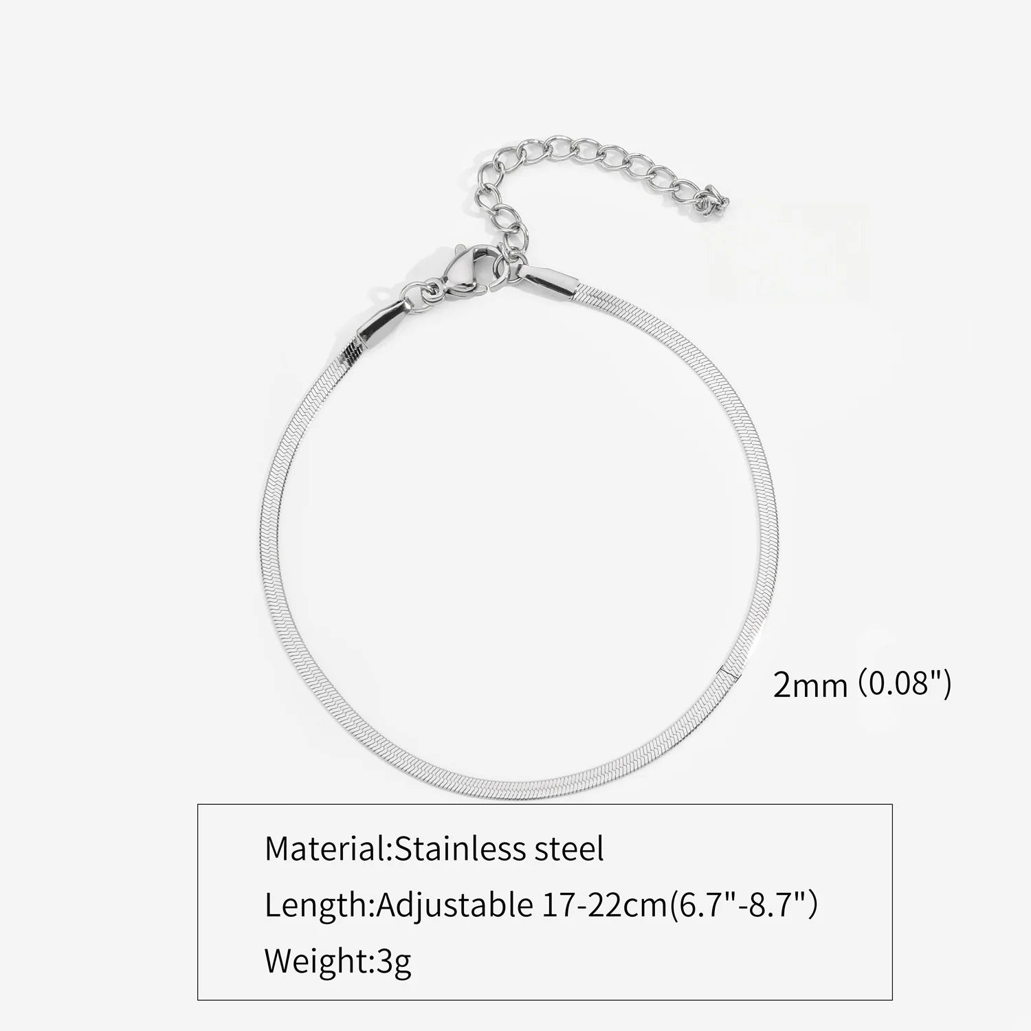 Bracelet Homme Chaîne Serpent en Acier Inoxydable – Argenté Élégant
