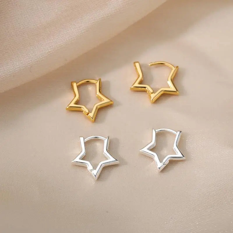 Boucles d’Oreilles Femme Dorées en Acier Inoxydable & Zircons – Élégantes et Tendance