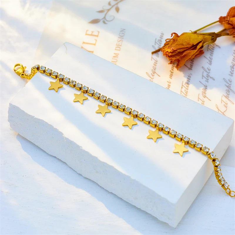 Ensemble Stella – Collier & Bracelet Étoiles en Acier Inoxydable