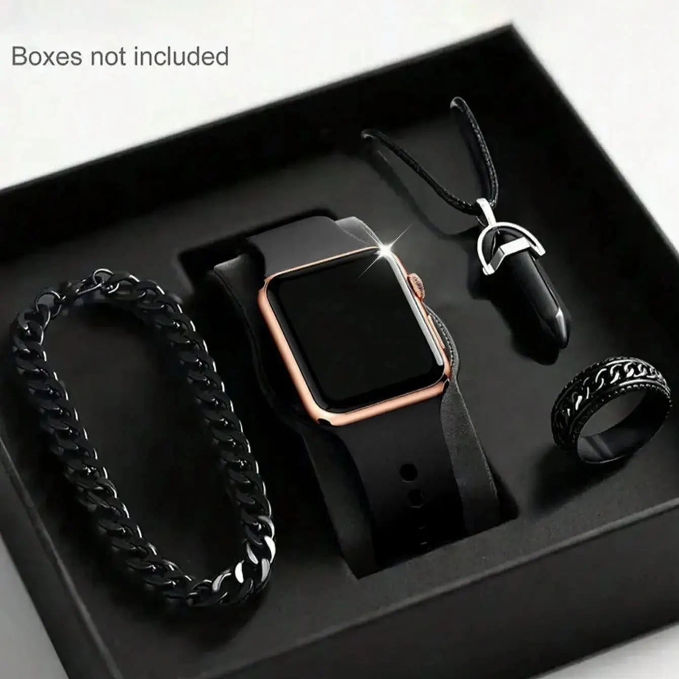 Coffret Homme Montre Digitale & Bijoux – Ensemble 4 Pièces Style Urbain