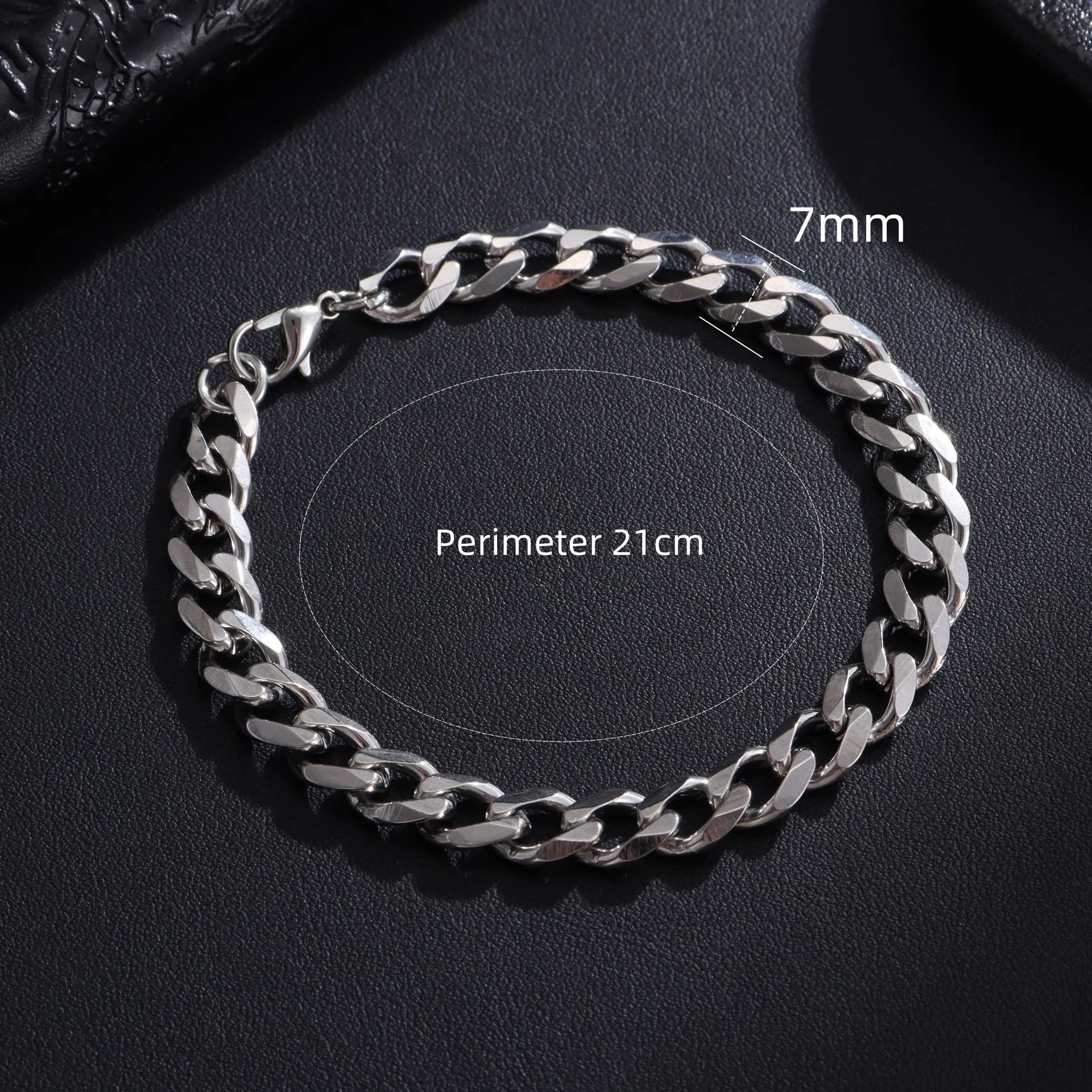 Bracelet Homme Chaîne Cubaine en Acier Inoxydable – Argenté