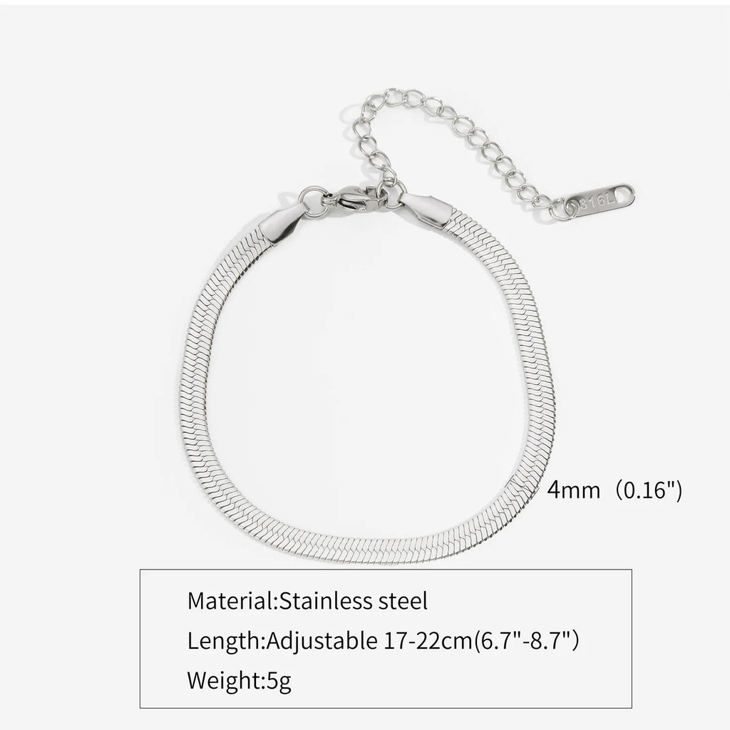 Bracelet Homme Chaîne Serpent en Acier Inoxydable – Argenté Élégant