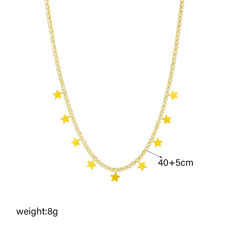 Ensemble Stella – Collier & Bracelet Étoiles en Acier Inoxydable