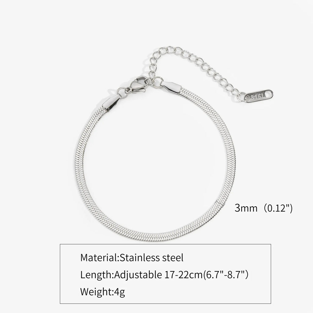 Bracelet Homme Chaîne Serpent en Acier Inoxydable – Argenté Élégant