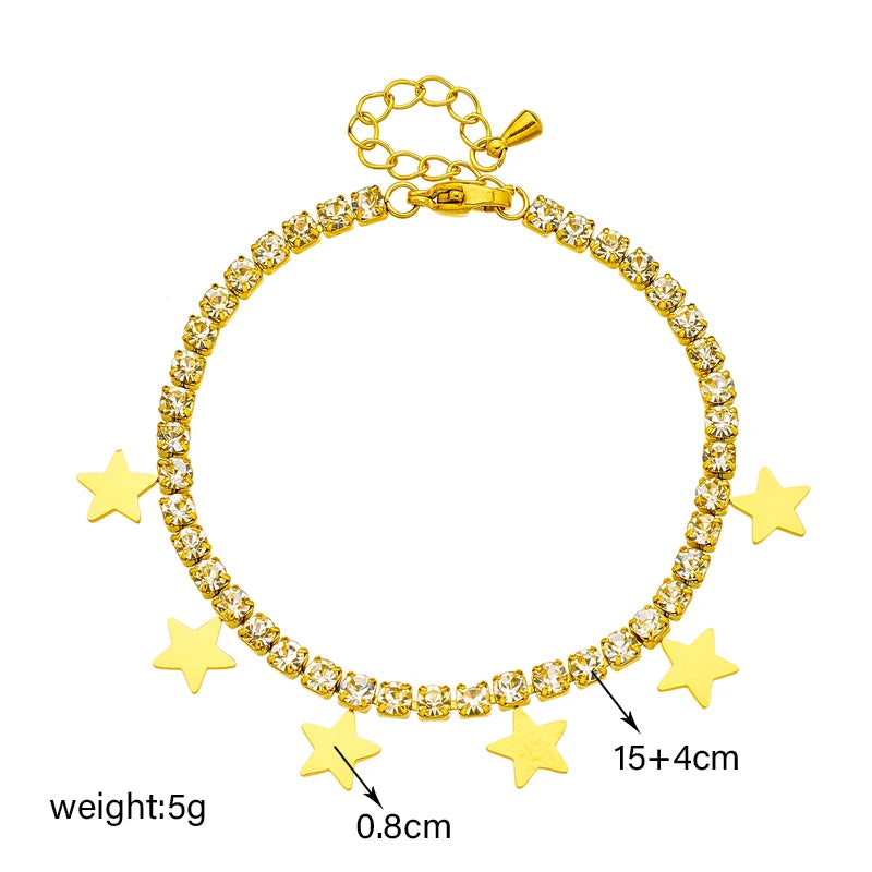 Ensemble Stella – Collier & Bracelet Étoiles en Acier Inoxydable