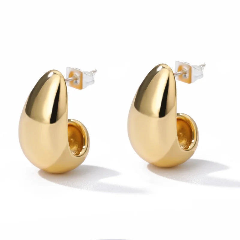 Boucles d’Oreilles Femme Dorées en Acier Inoxydable & Zircons – Élégantes et Tendance