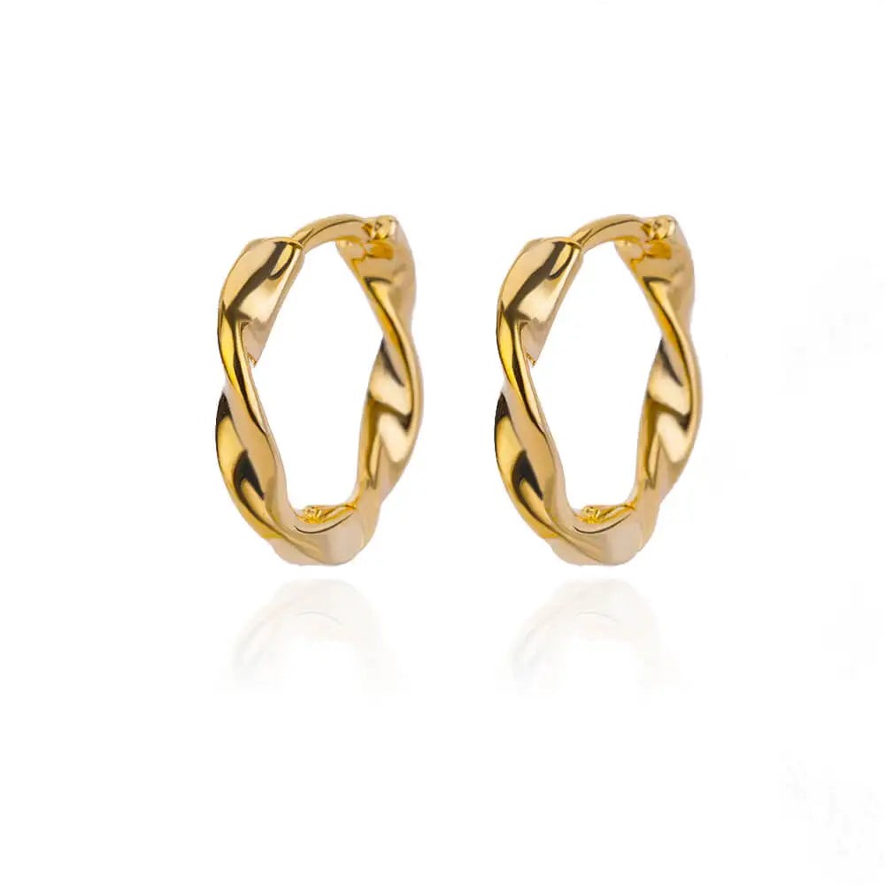 Boucles d’Oreilles Femme Dorées en Acier Inoxydable & Zircons – Élégantes et Tendance