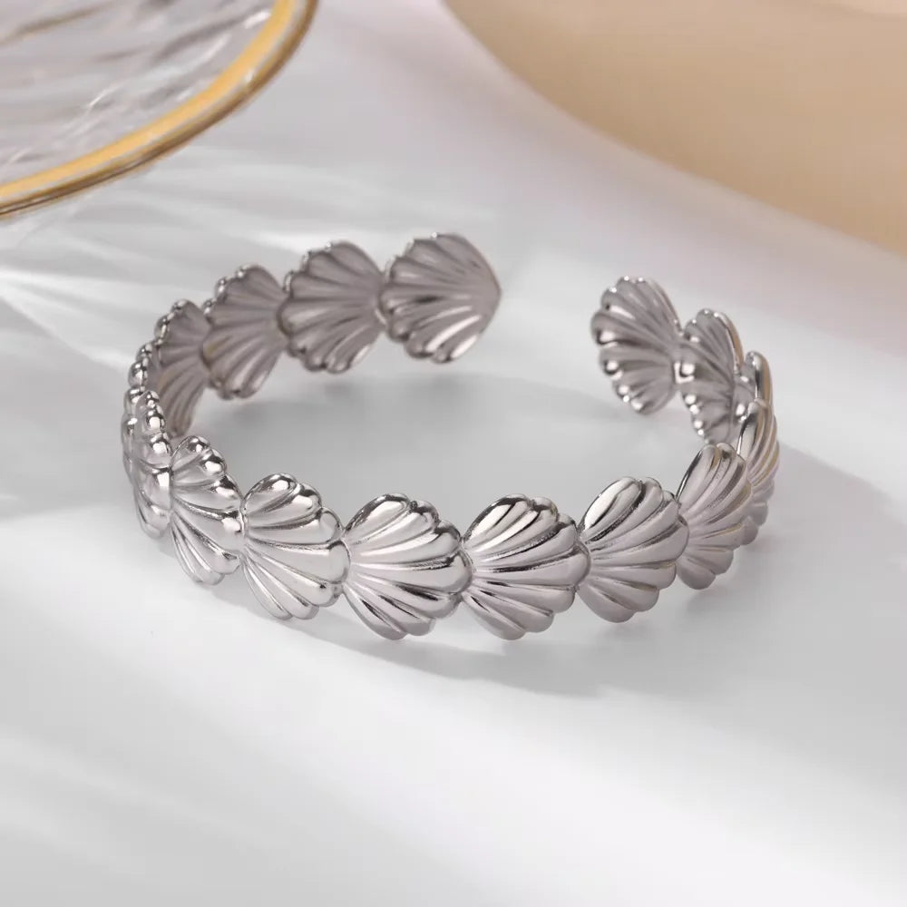 Bracelet Manchette Femme en Acier Inoxydable – Collection Dorée Tendance
