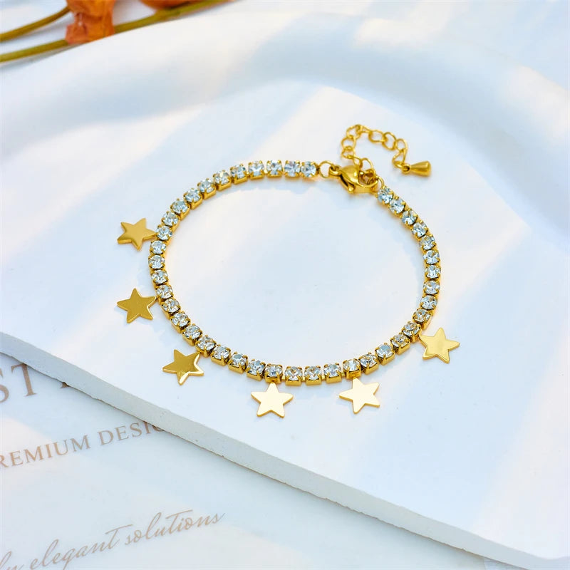 Ensemble Stella – Collier & Bracelet Étoiles en Acier Inoxydable