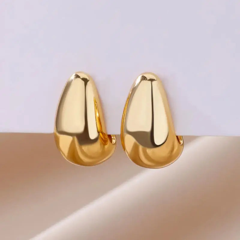 Boucles d’Oreilles Femme Dorées en Acier Inoxydable & Zircons – Élégantes et Tendance