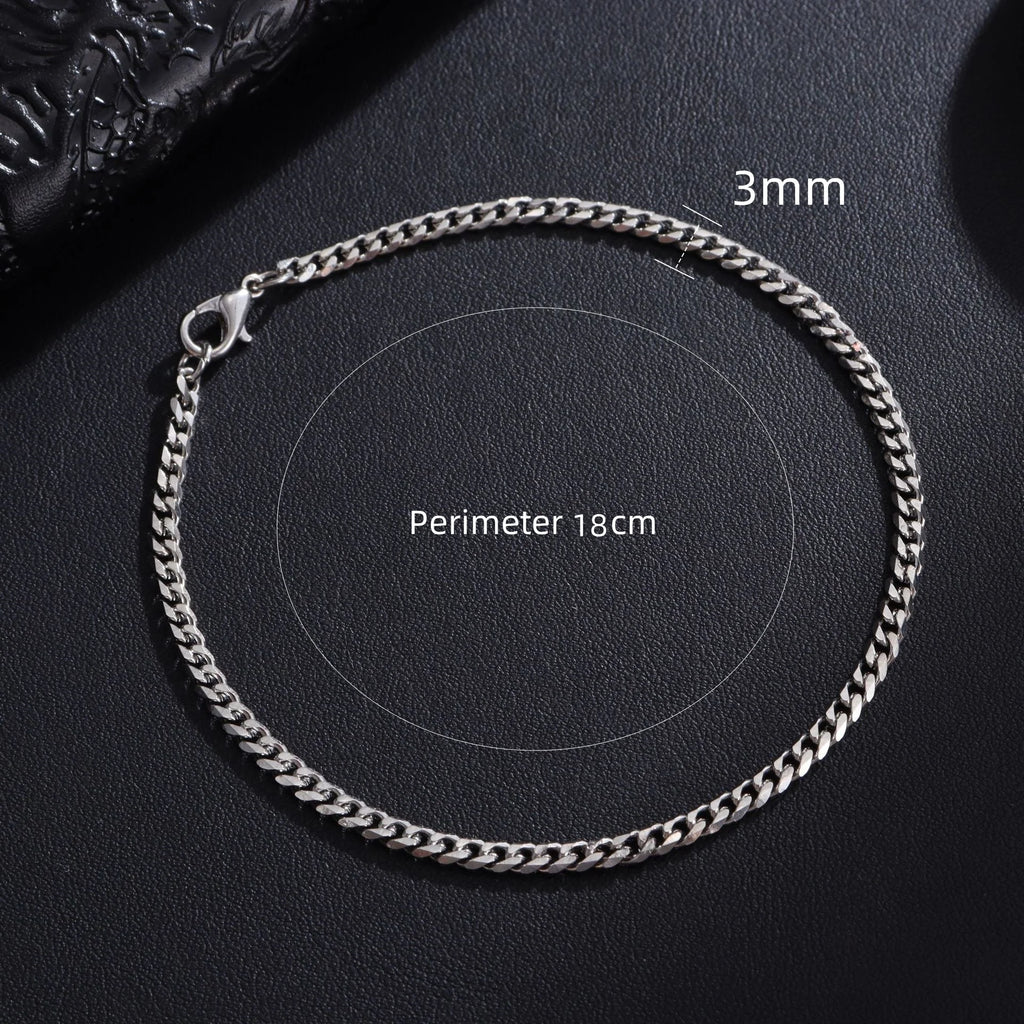 Bracelet Homme Chaîne Cubaine en Acier Inoxydable – Argenté