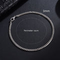 Bracelet Homme Chaîne Cubaine en Acier Inoxydable – Argenté