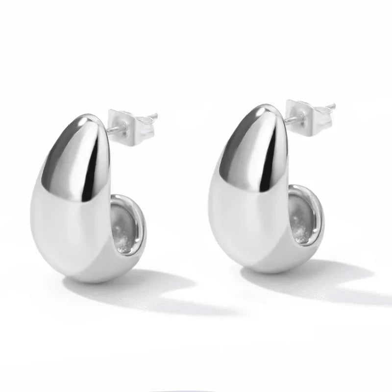 Boucles d’Oreilles Femme Dorées en Acier Inoxydable & Zircons – Élégantes et Tendance