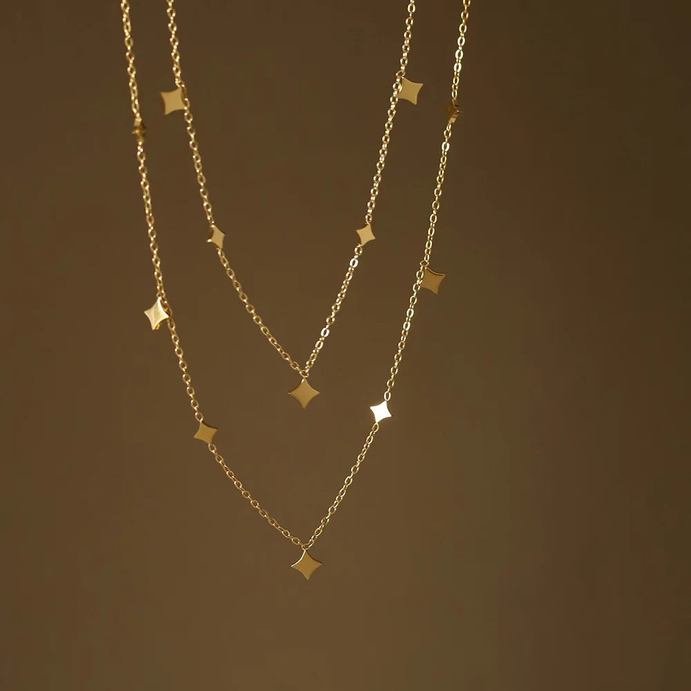 Collier Éclat Céleste – Acier Inoxydable Doré 18K