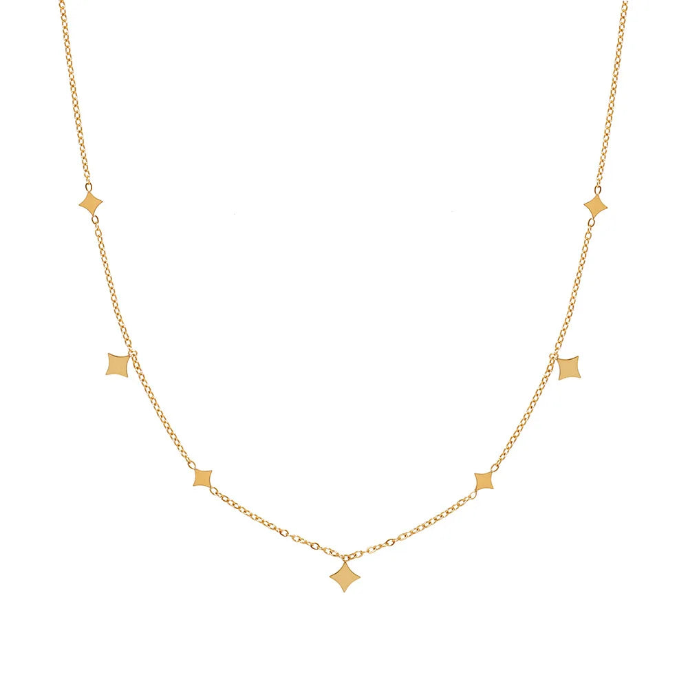 Collier Éclat Céleste – Acier Inoxydable Doré 18K