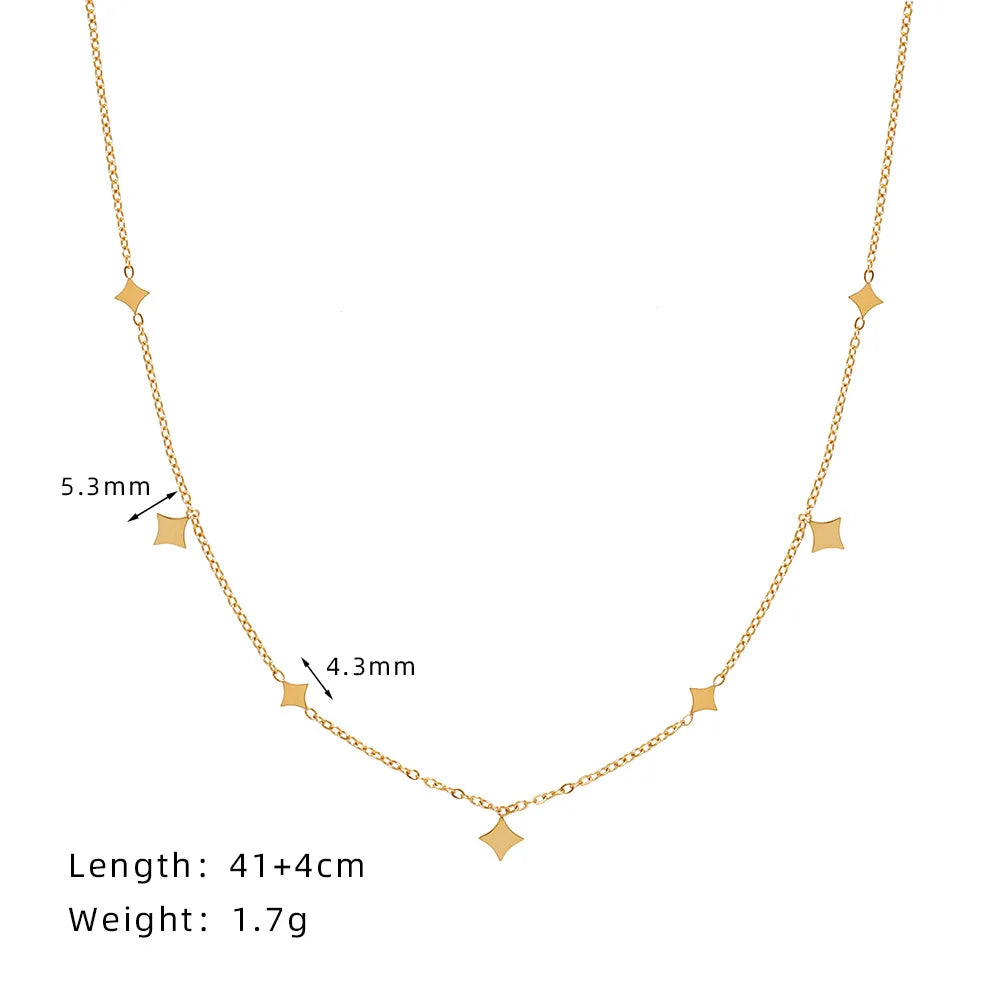 Collier Éclat Céleste – Acier Inoxydable Doré 18K